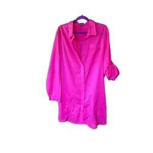 NWOT Lands End Long Sleeve Button Front Tunic Top Size XL